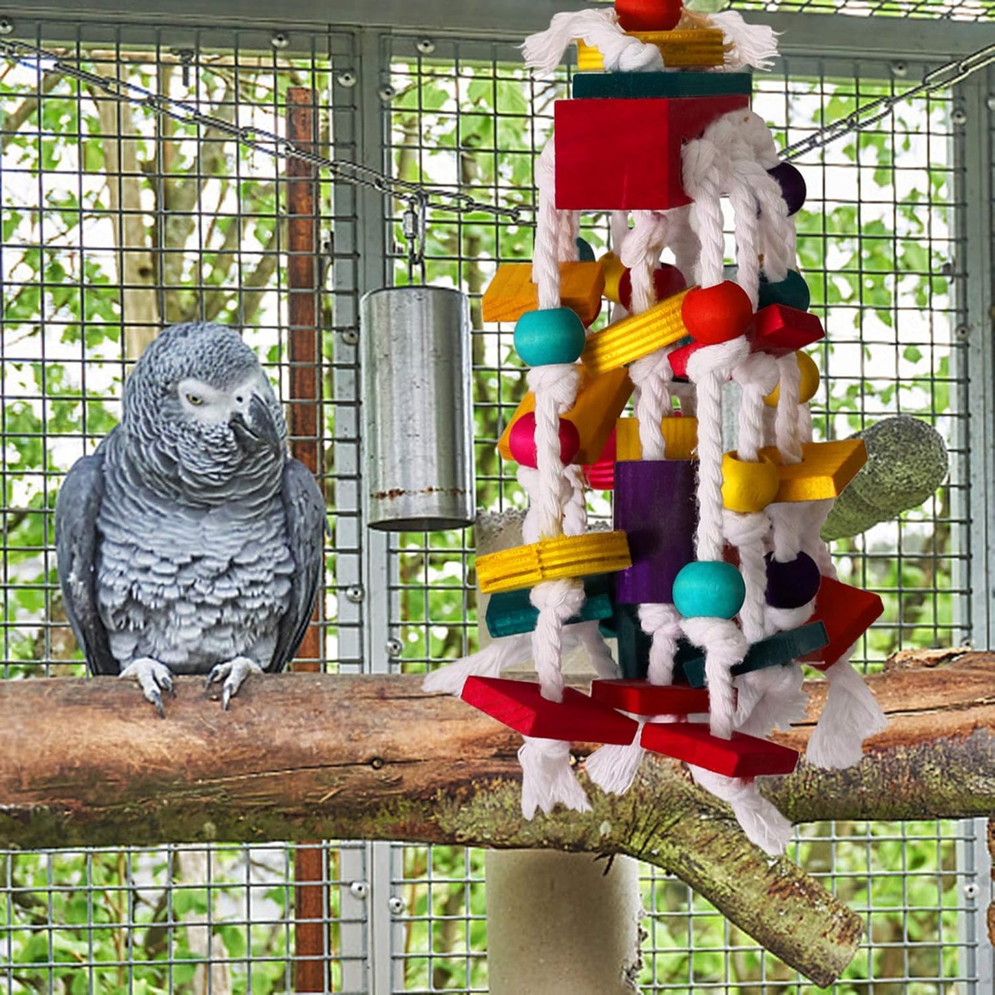 Bird Chewing Toy - Parrot Cage Bite Toys Wooden Block Bird Parrot Toys for Small and Medium Parrots and Birds
