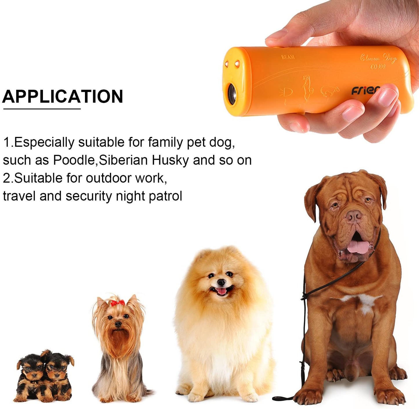 LED Ultrasonic Dog Repeller and Trainer Device 3 in 1 anti Barking Stop Bark Handheld Dog Training Device (Yellow)