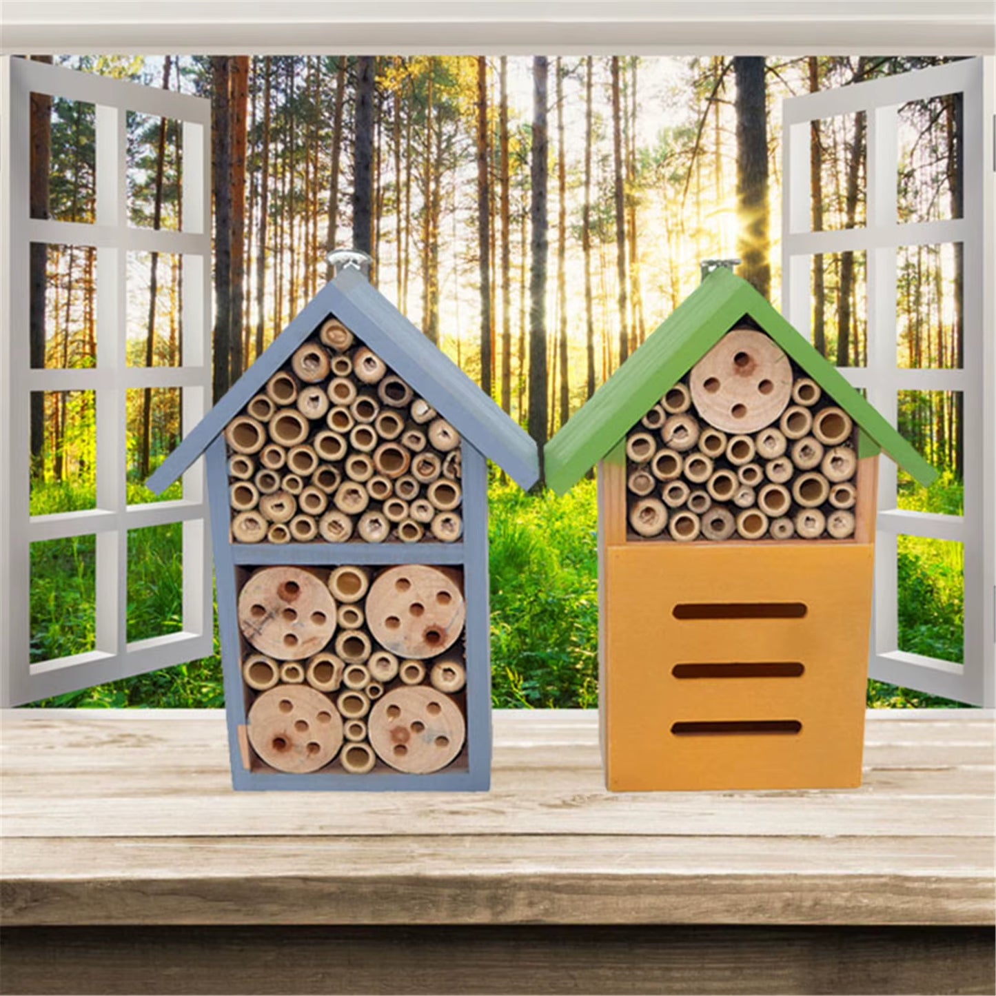 Durable Insect House Wooden Insect Bee House Honey Tools Wood Bee Breeding Shelter Garden Decoration Nests Box Insects Box