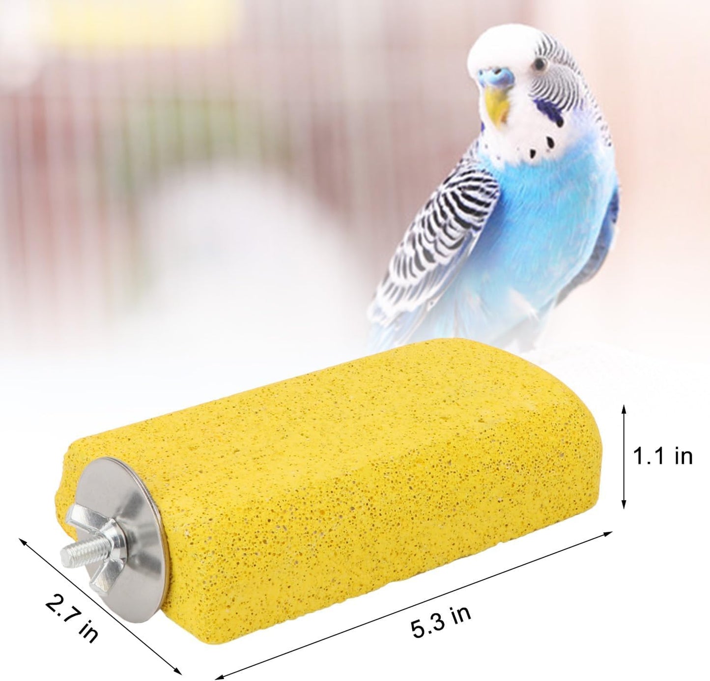 Bird Parrot Calcium Teeth Mouth Molar Grinding Stone Hamster Grinding Stone Chew Toy Perch Jumping Stand for Parrot Budgies Chinchilla Squirrel Hamster Cage Stand Platform