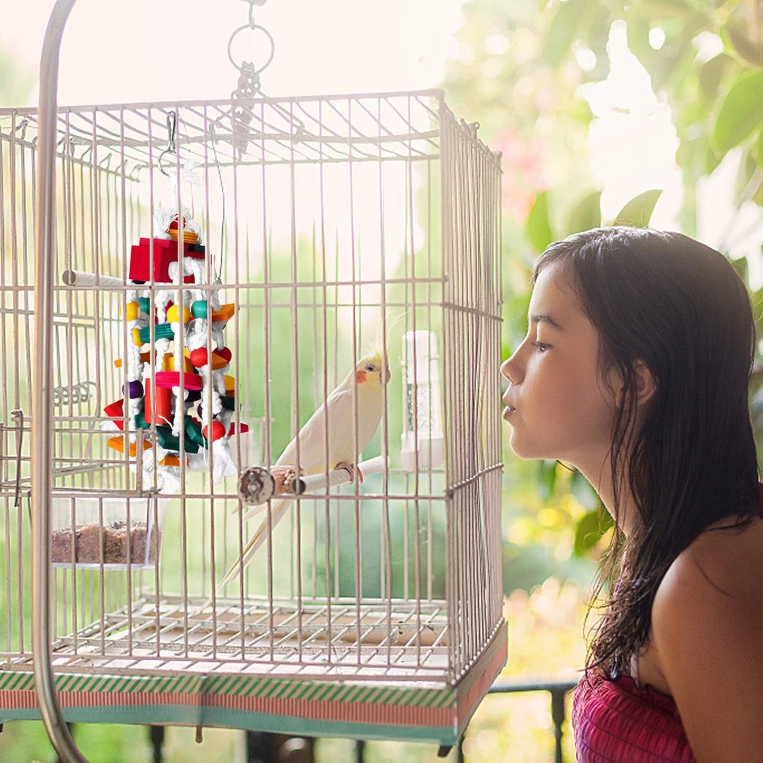 Bird Chewing Toy - Parrot Cage Bite Toys Wooden Block Bird Parrot Toys for Small and Medium Parrots and Birds
