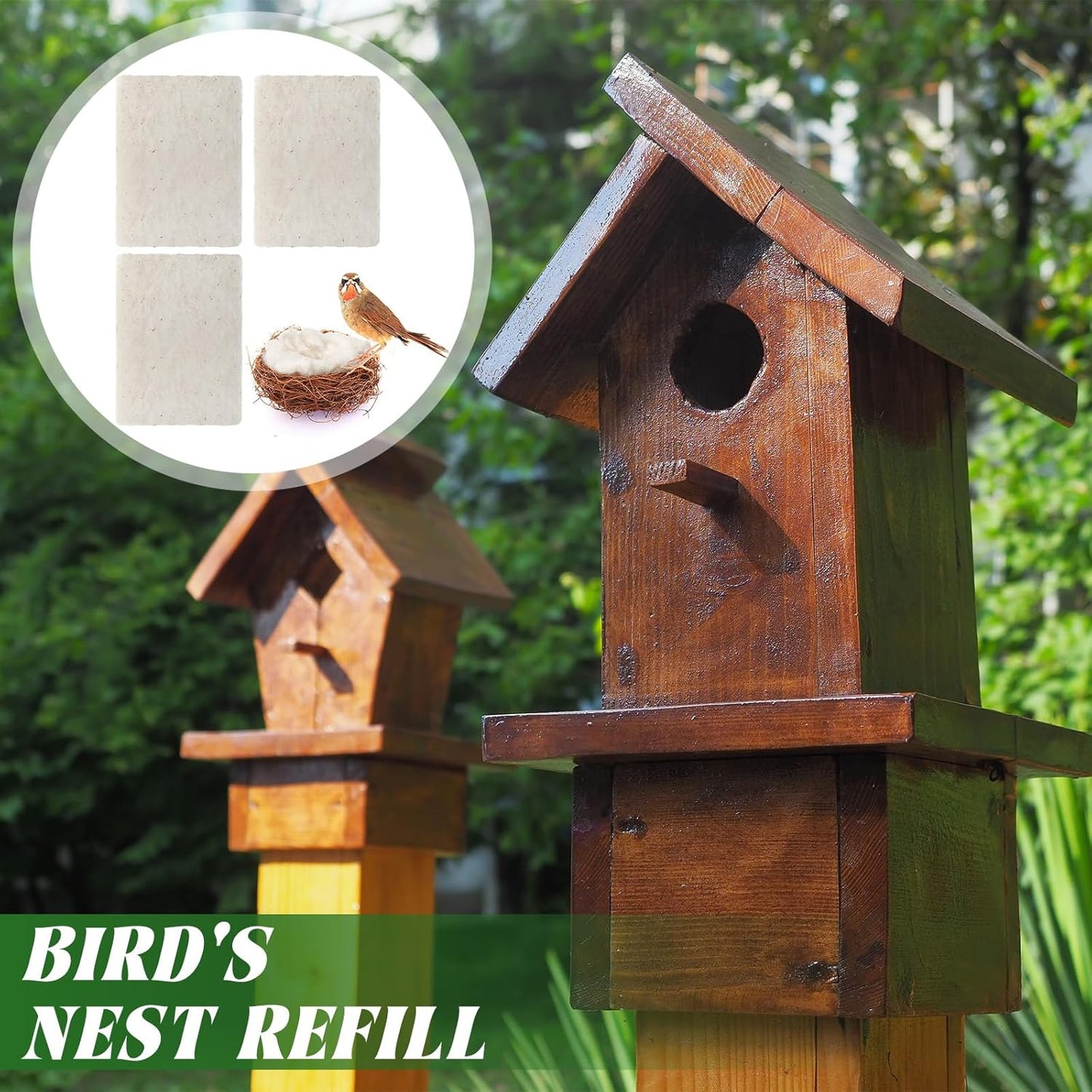 3 Pcs Bird Nest Material Bird Nest Refill Material Hummingbird Nest House Gift Design Bird Nest Material for Bird Lovers, Winter Bird Bedding Gifts in Outdoor Indoor Patio