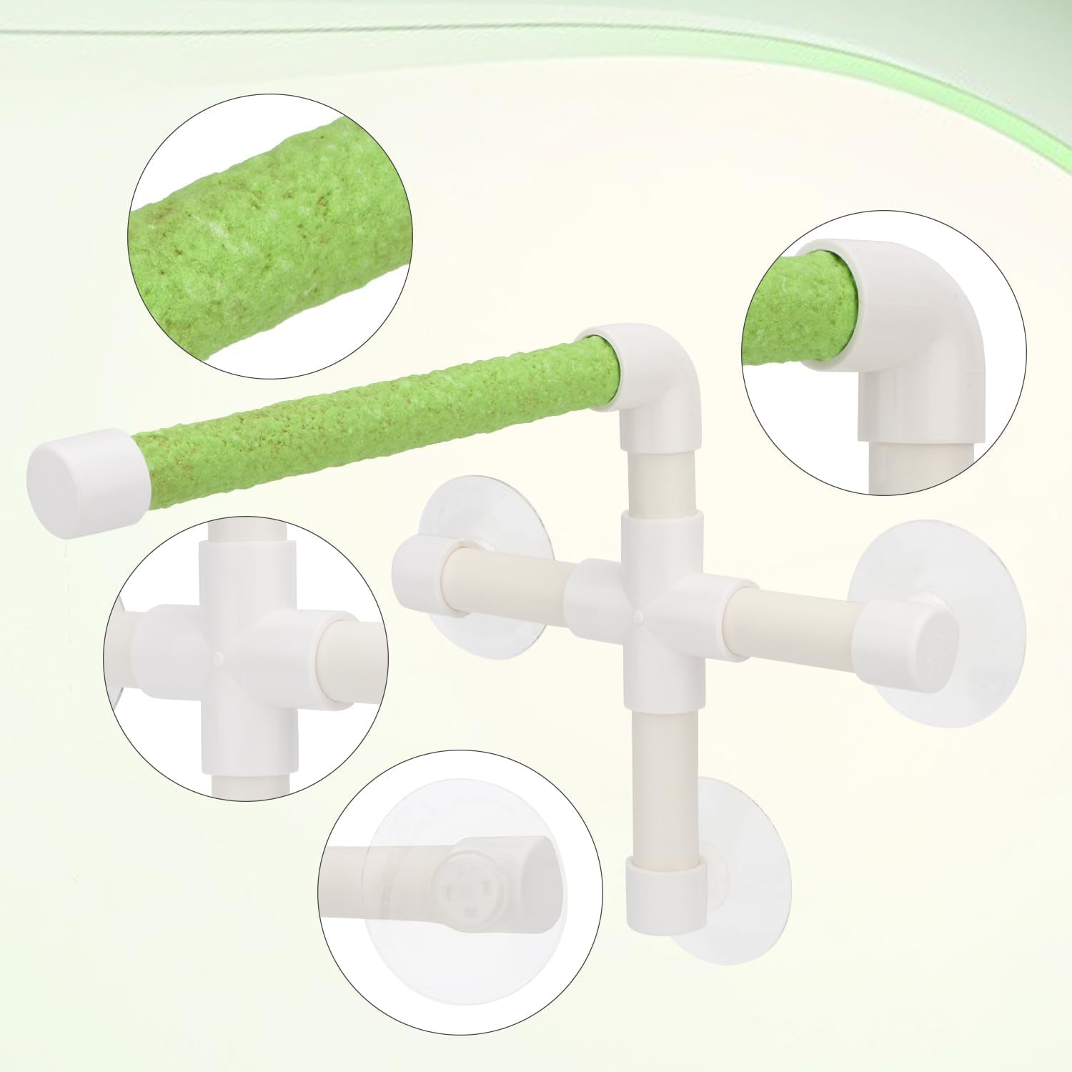 Portable Suction Cup Bird Window and Shower Perch Toy for Bird Parrot Macaw Cockatoo African Greys Budgies Parakeet Bath Perch Toy
