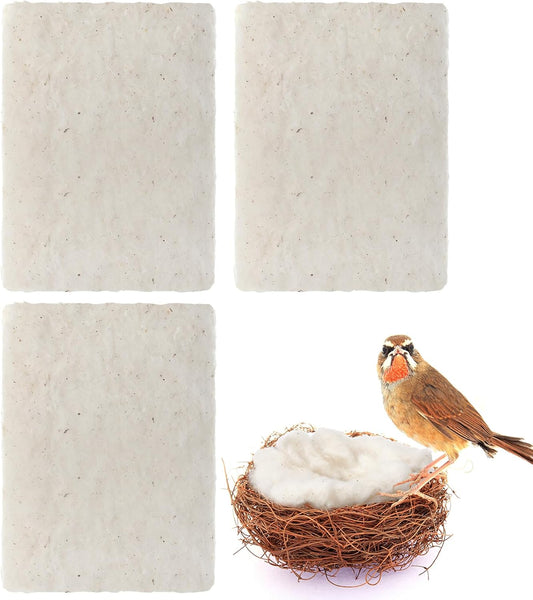 3 Pcs Bird Nest Material Bird Nest Refill Material Hummingbird Nest House Gift Design Bird Nest Material for Bird Lovers, Winter Bird Bedding Gifts in Outdoor Indoor Patio