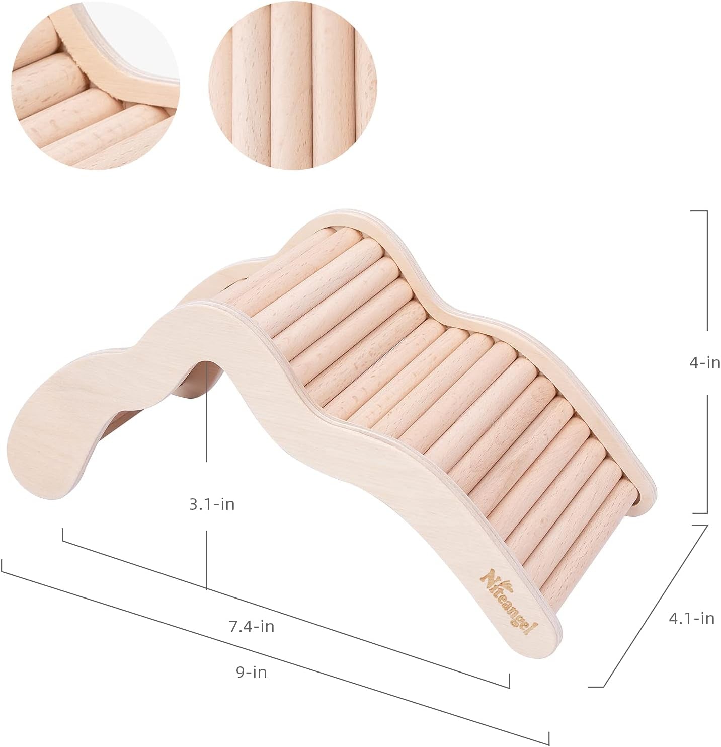 Hamster Climbing Toy Wooden Ladder Bridge for Hamsters Gerbils Mice and Small Animals