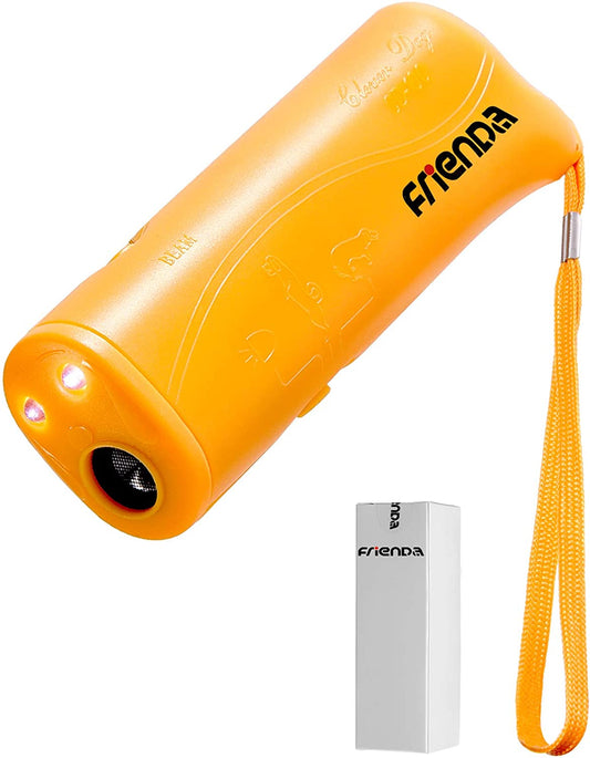 LED Ultrasonic Dog Repeller and Trainer Device 3 in 1 anti Barking Stop Bark Handheld Dog Training Device (Yellow)