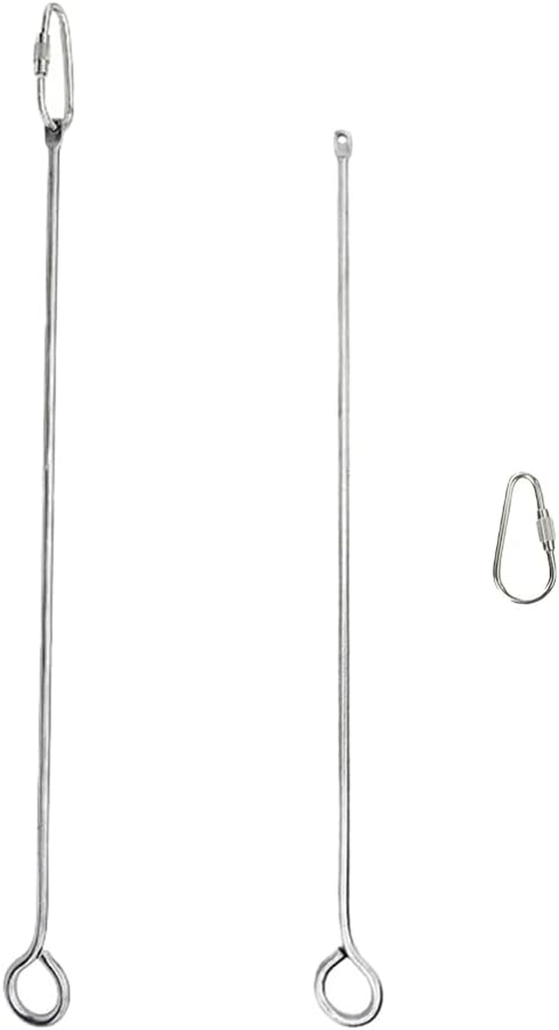 2Pcs Hanging Bird Treat Skewer Parrot Fruit Feeder, 10.2 Inch Stainless Steel Bird Fruit Fork Food Holder Foraging Toy for Parrot Parakeet Conure,