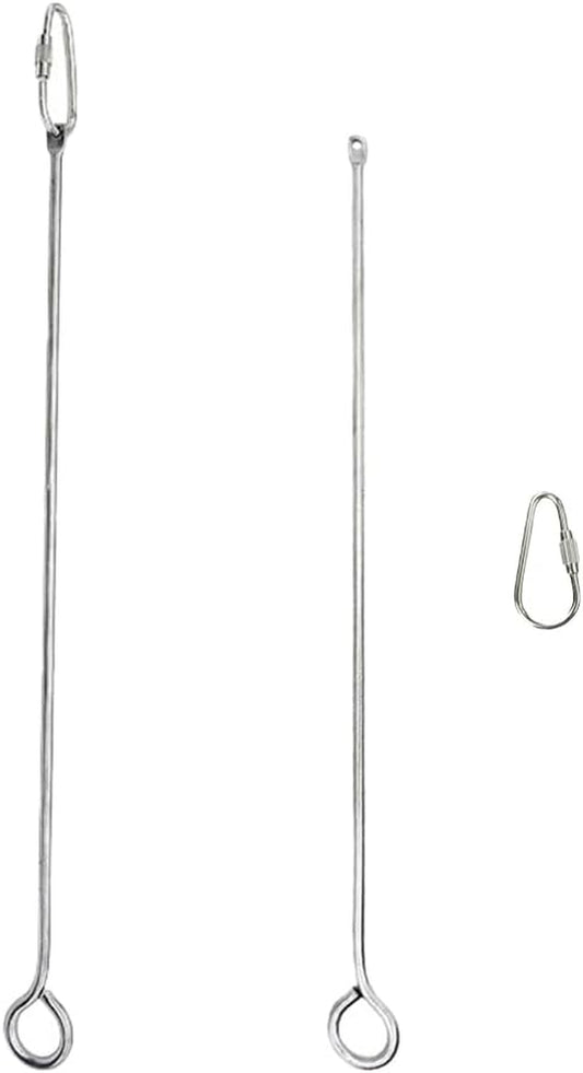2Pcs Hanging Bird Treat Skewer Parrot Fruit Feeder, 10.2 Inch Stainless Steel Bird Fruit Fork Food Holder Foraging Toy for Parrot Parakeet Conure,