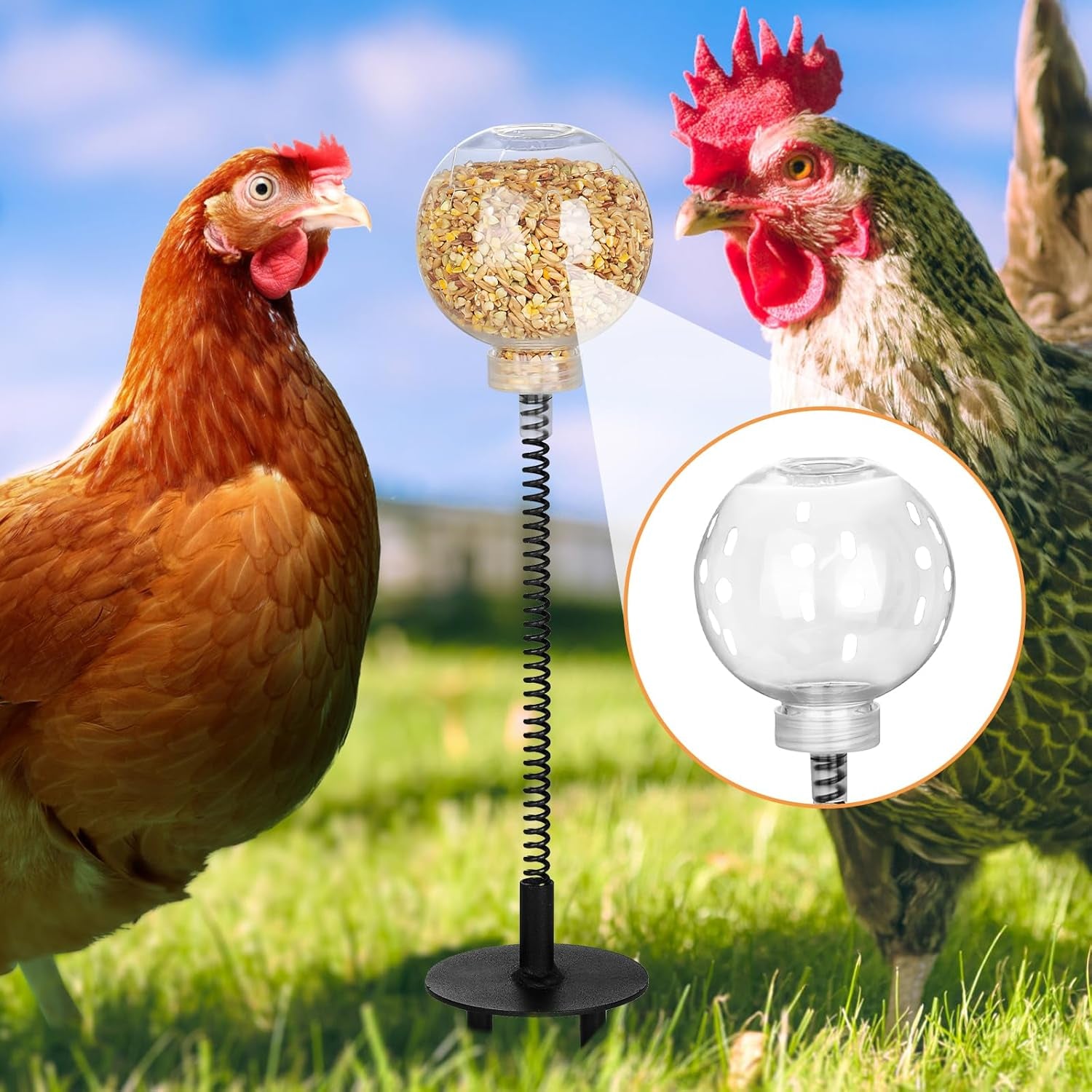 Peck Toy, Interactive Slow Feed Release Toy for Your Flock, Chicken Slow Feeder Boredom Busting Fun Maintain Your Hens Entertained(2 Pack)