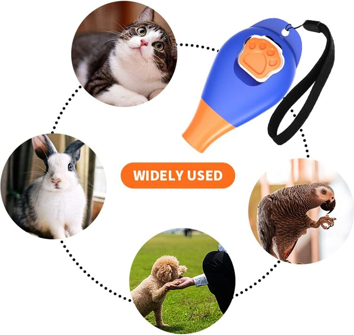 Dog Training Clicker with Whistle and Wrist Strap - Positive Behavior Reinforcer for Pets - All Ages, Puppy and Adult Dogs - Use to Reward and Train - Dog Whistle Included (Purple)