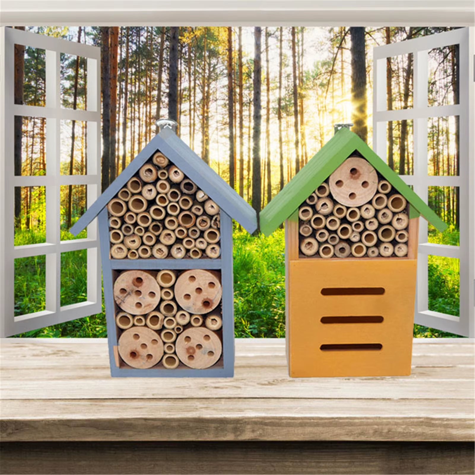 Durable Insect House Wooden Insect Bee House Honey Tools Wood Bee Breeding Shelter Garden Decoration Nests Box Insects Box