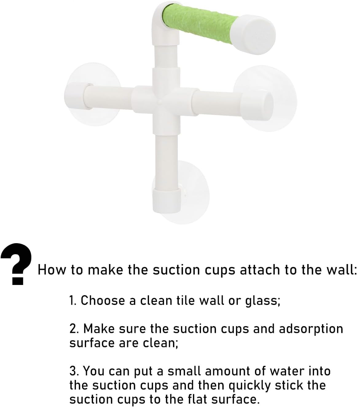 Portable Suction Cup Bird Window and Shower Perch Toy for Bird Parrot Macaw Cockatoo African Greys Budgies Parakeet Bath Perch Toy