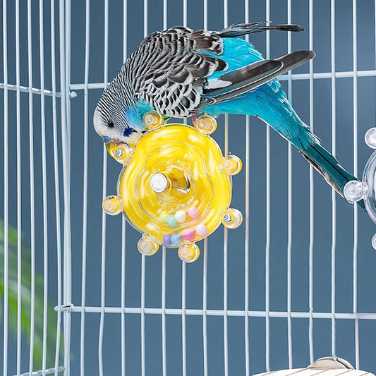 Windmill Roller Parrot Toy Bird Toys Bird Cage Accessories Parakeet Toy Chewing Hanging Toy for Conure Cockatiel Budgies Lovebird Parrotlet Sun Conure Budgie Mini Macaw Small Medium Birds