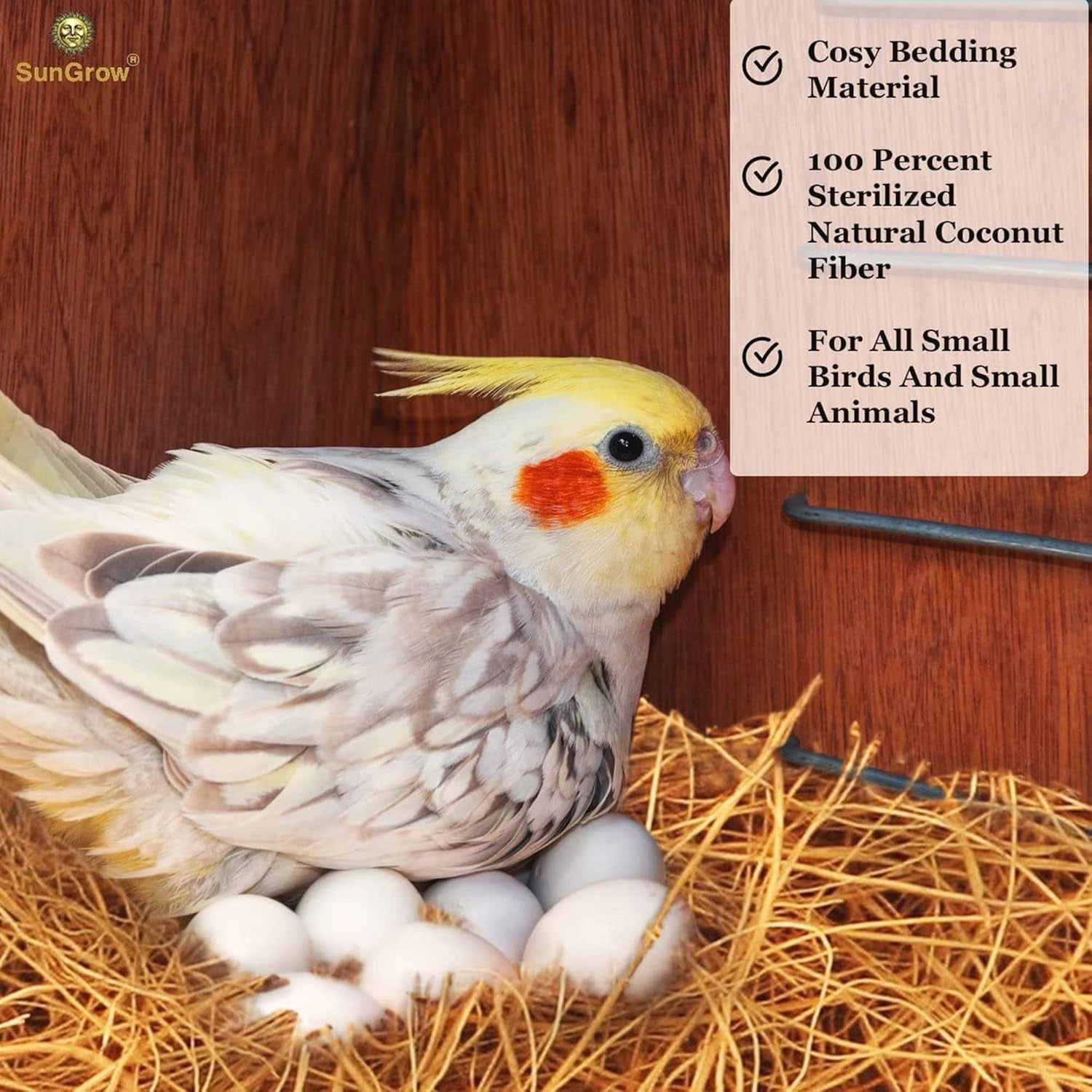 45G Finch Coconut Fiber, Loose Bedding Substrate for Birds Nest Cages, Nesting Material for Budgie Hummingbird Canary Parakeet